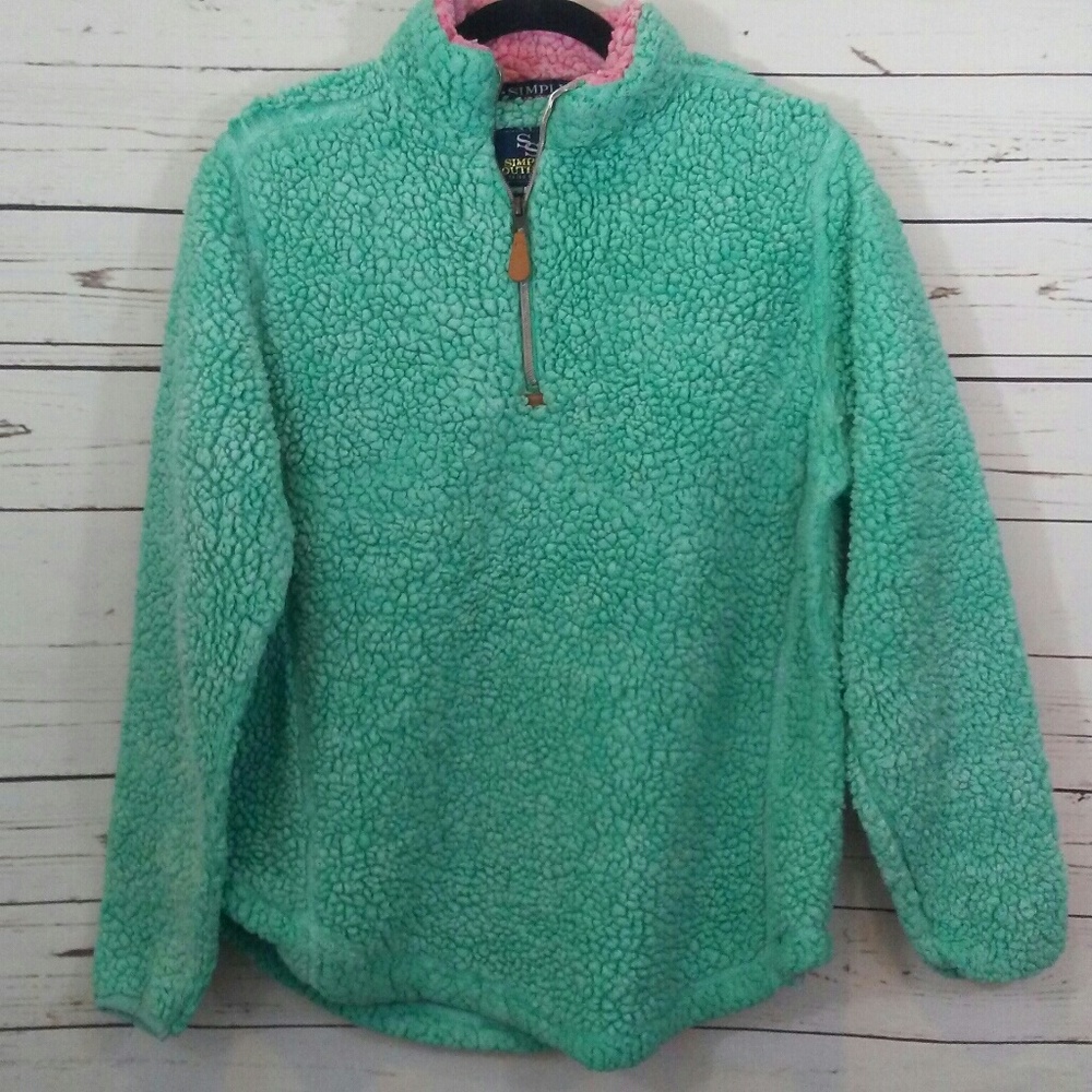 Simply Southern teddy bear half zip pullover